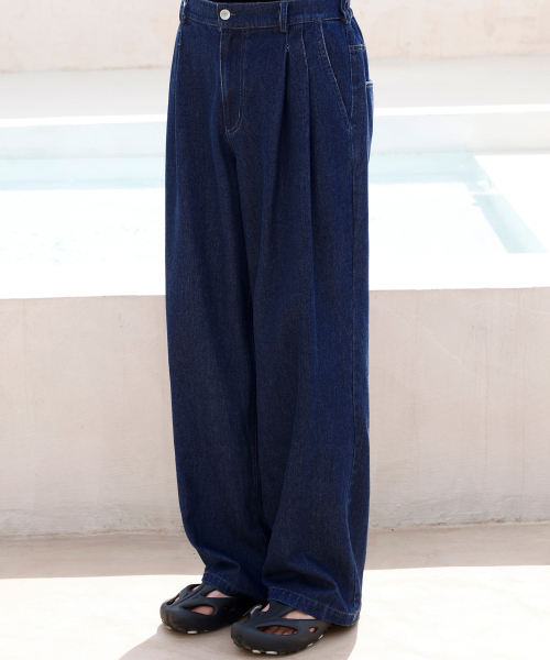 SIGNATURE（シグネチャ）の「サマー ハーフバンディング リネンデニムパンツ[インディゴ]（デニムパンツ・レディース・その他・MEDIUM/LARGE）」の11枚目の写真