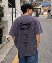 クォーター チームプレイ ガーメント ダイング ピグメント 半袖Tシャツ シャドウパープル