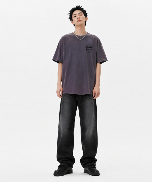 CREAM SODA LAB（クリームソーダラボ）の「クォーター チームプレイ ガーメント ダイング ピグメント 半袖Tシャツ シャドウパープル（Tシャツ/カットソー・メンズ・その他・LARGE/X-LARGE）」の2枚目の写真