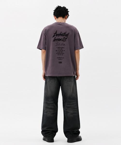CREAM SODA LAB（クリームソーダラボ）の「クォーター チームプレイ ガーメント ダイング ピグメント 半袖Tシャツ シャドウパープル（Tシャツ/カットソー・メンズ・その他・LARGE/X-LARGE）」の4枚目の写真