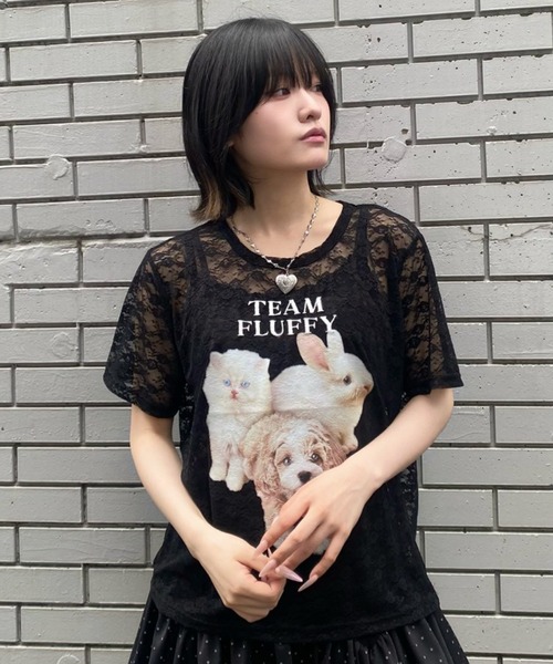 Candy Stripper(キャンディストリッパー)の「ANIMAL PRINT LACE Tシャツ(Tシャツ/カットソー・レディース・ブラック/オフホワイト・FREE)」の19枚目の写真