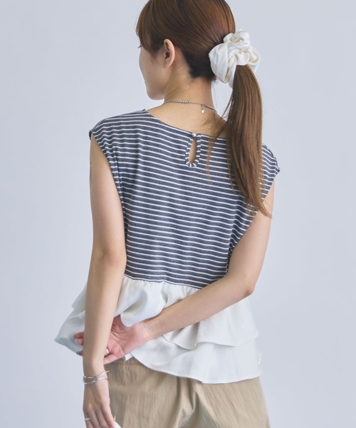 archives(アルシーヴ)の「ボーダーアソートフリルドッキングノースリTOPS(Tシャツ/カットソー・レディース・ブラック/ブラウン/ホワイト×ブラック/ホワイト×グレー・MEDIUM)」の20枚目の写真
