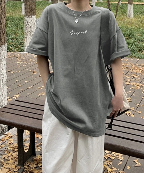 BACKYARD FAMILY(バックヤードファミリー)の「ロゴTシャツ オーバーシャツ(Tシャツ/カットソー・レディース・ホワイト/ダークグレー/ブラック/ネイビー・XL/M/L)」の3枚目の写真