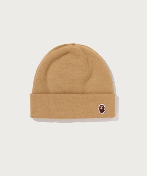 A BATHING APE(アベイシングエイプ)の「APE HEAD ONE POINT KNIT CAP(ニットキャップ/ビーニー・メンズ・ベージュ/ブラック/ネイビー/イエロー/グレー/オリーブ・FREE)」の4枚目の写真