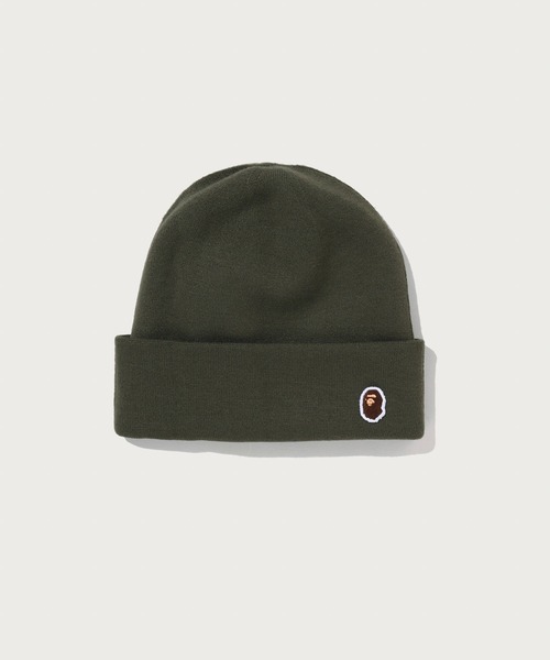 A BATHING APE(アベイシングエイプ)の「APE HEAD ONE POINT KNIT CAP(ニットキャップ/ビーニー・メンズ・ベージュ/ブラック/ネイビー/イエロー/グレー/オリーブ・FREE)」の5枚目の写真