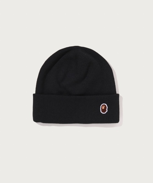 A BATHING APE(アベイシングエイプ)の「APE HEAD ONE POINT KNIT CAP(ニットキャップ/ビーニー・メンズ・ベージュ/ブラック/ネイビー/イエロー/グレー/オリーブ・FREE)」の2枚目の写真