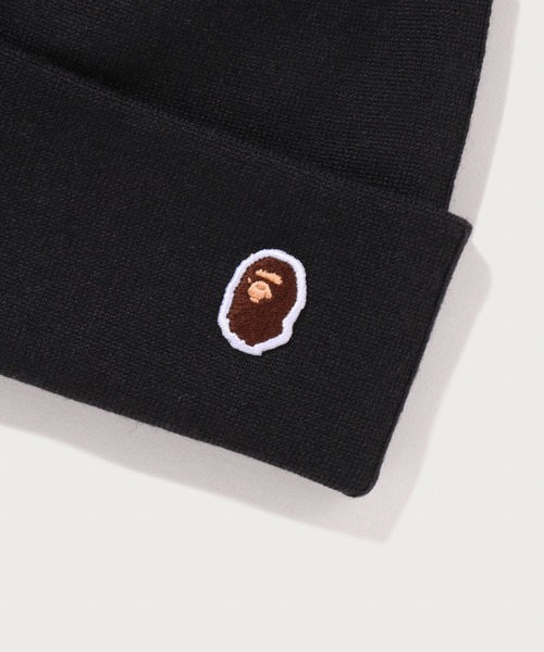A BATHING APE(アベイシングエイプ)の「APE HEAD ONE POINT KNIT CAP(ニットキャップ/ビーニー・メンズ・ベージュ/ブラック/ネイビー/イエロー/グレー/オリーブ・FREE)」の7枚目の写真