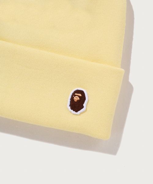 A BATHING APE(アベイシングエイプ)の「APE HEAD ONE POINT KNIT CAP(ニットキャップ/ビーニー・メンズ・ベージュ/ブラック/ネイビー/イエロー/グレー/オリーブ・FREE)」の12枚目の写真