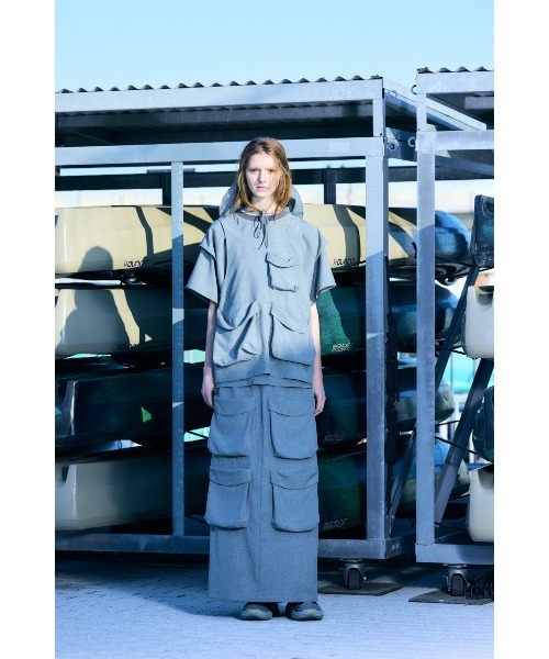 nagonstans(ナゴンスタンス)の「pebble cargo skirt(スカート・レディース・杢グレー・SMALL/MEDIUM)」の2枚目の写真