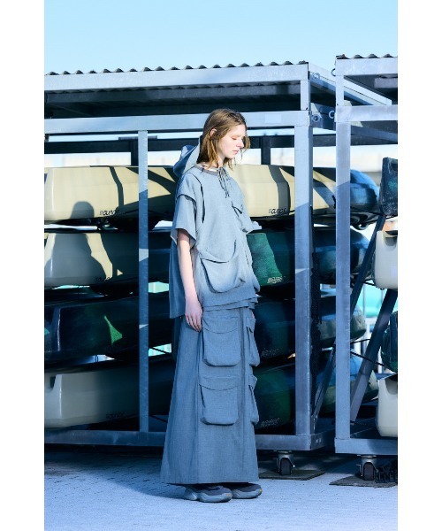 nagonstans(ナゴンスタンス)の「pebble cargo skirt(スカート・レディース・杢グレー・SMALL/MEDIUM)」の4枚目の写真