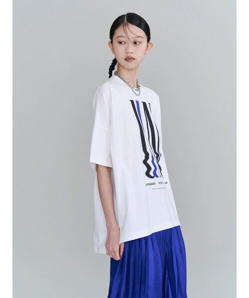UN3D.（アンスリード）の「BLEED PAINT T-SH / ブリードペイントTシャツ（Tシャツ/カットソー・レディース・ホワイト・44/38）」の2枚目の写真
