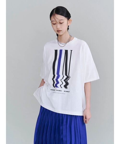 UN3D.（アンスリード）の「BLEED PAINT T-SH / ブリードペイントTシャツ（Tシャツ/カットソー・レディース・ホワイト・44/38）」の4枚目の写真