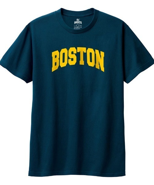 Ol' Basics(オールベーシックス)の「Ol' Basics(オール・ベーシックス) 半袖Tシャツ BOSTON ロゴ プリント トップス 5.6オンス カットソー メンズ ユニセックス(Tシャツ/カットソー・メンズ・インディゴブルー/スミクロ/バーガンディー/グリーン系・XS/L/M/S/XL)」の3枚目の写真