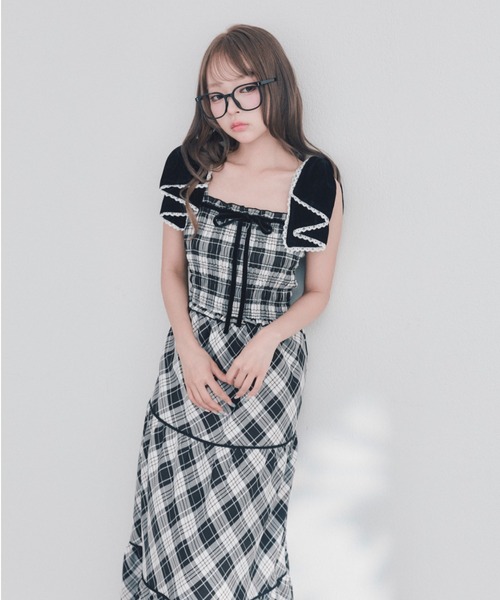 OLIVE des OLIVE（オリーブデオリーブ）の「リボン付ティアードキャミワンピ（ワンピース・レディース・ブラック/ブラウン/アイボリー・FREE）」の13枚目の写真