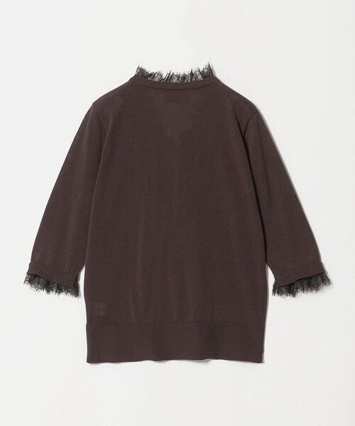 UNITED ARROWS(ユナイテッドアローズ)の「レースコンビ Vネックニット ‐ウォッシャブル‐(ニット/セーター・レディース・ブラック/ダークブラウン/ネイビー・FREE)」の16枚目の写真