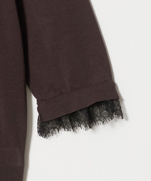UNITED ARROWS(ユナイテッドアローズ)の「レースコンビ Vネックニット ‐ウォッシャブル‐(ニット/セーター・レディース・ブラック/ダークブラウン/ネイビー・FREE)」の18枚目の写真
