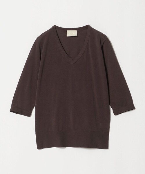 UNITED ARROWS(ユナイテッドアローズ)の「レースコンビ Vネックニット ‐ウォッシャブル‐(ニット/セーター・レディース・ブラック/ダークブラウン/ネイビー・FREE)」の21枚目の写真