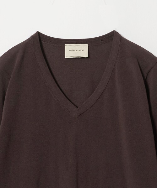 UNITED ARROWS(ユナイテッドアローズ)の「レースコンビ Vネックニット ‐ウォッシャブル‐(ニット/セーター・レディース・ブラック/ダークブラウン/ネイビー・FREE)」の22枚目の写真