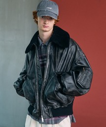 M A S U / エムエーエスユー】DIAMOND-CUT LEATHER JACKET