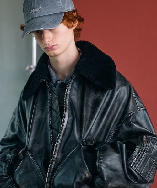 MAISON SPECIAL(メゾンスペシャル)の「《UNISEX》Sheep Leather Mouton Prime-Over G-1 Flight Jacket/シープレザームートンプライムオーバーG-1フライトジャケット【MAISON SPECIAL/メゾンスペシャル】(ブルゾン・メンズ・ブラウン/ブラック/ダークブラック・0/1/2)」の12枚目の写真