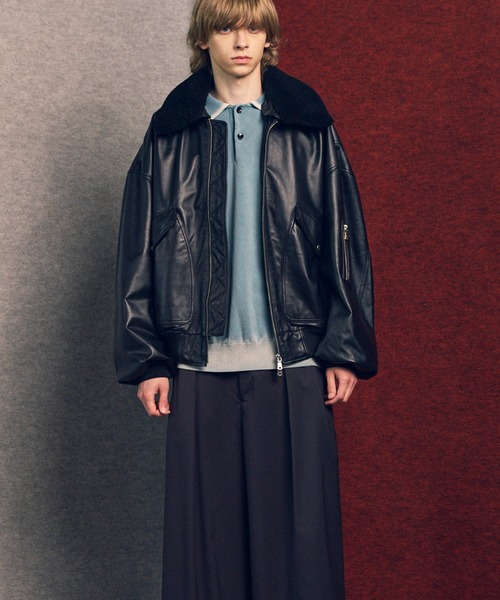 MAISON SPECIAL(メゾンスペシャル)の「《UNISEX》Sheep Leather Mouton Prime-Over G-1 Flight Jacket/シープレザームートンプライムオーバーG-1フライトジャケット【MAISON SPECIAL/メゾンスペシャル】(ブルゾン・メンズ・ブラウン/ブラック/ダークブラック・0/1/2)」の16枚目の写真