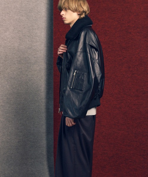 MAISON SPECIAL(メゾンスペシャル)の「《UNISEX》Sheep Leather Mouton Prime-Over G-1 Flight Jacket/シープレザームートンプライムオーバーG-1フライトジャケット【MAISON SPECIAL/メゾンスペシャル】(ブルゾン・メンズ・ブラウン/ブラック/ダークブラック・0/1/2)」の17枚目の写真