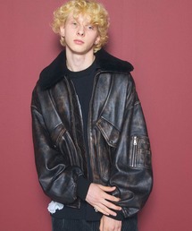 MAISON SPECIAL（メゾンスペシャル）の「《UNISEX》Sheep Leather Mouton Prime-Over G-1 Flight Jacket シープレザームートンプライムオーバーG-1フライトジャケット【MAISON SPECIAL メゾンスペシャル】（ブルゾン）」