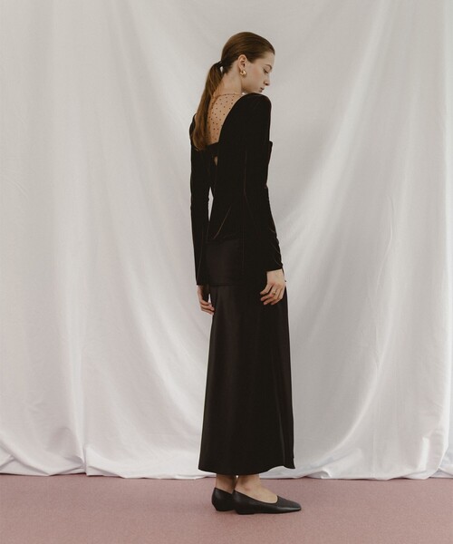 Demi-Luxe BEAMS(デミルクス ビームス)の「BEAMS SALON / グロッシー レイヤー スカート(スカート・レディース・ブラック/イエロー系その他6・36/38)」の5枚目の写真