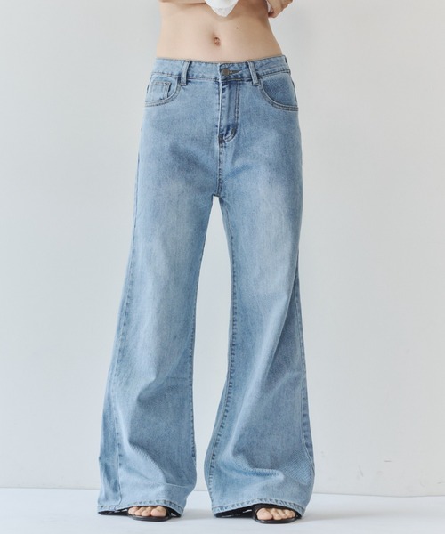 VION(ヴィオン)の「ストレッチストレートフレアデニム / Stretch Straight Flare Denim(デニムパンツ・レディース・ネイビー/ブルー・S/M)」の11枚目の写真