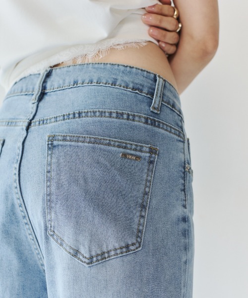 VION(ヴィオン)の「ストレッチストレートフレアデニム / Stretch Straight Flare Denim(デニムパンツ・レディース・ネイビー/ブルー・S/M)」の10枚目の写真