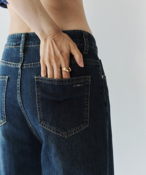 VION(ヴィオン)の「ストレッチストレートフレアデニム / Stretch Straight Flare Denim(デニムパンツ・レディース・ネイビー/ブルー・S/M)」の20枚目の写真
