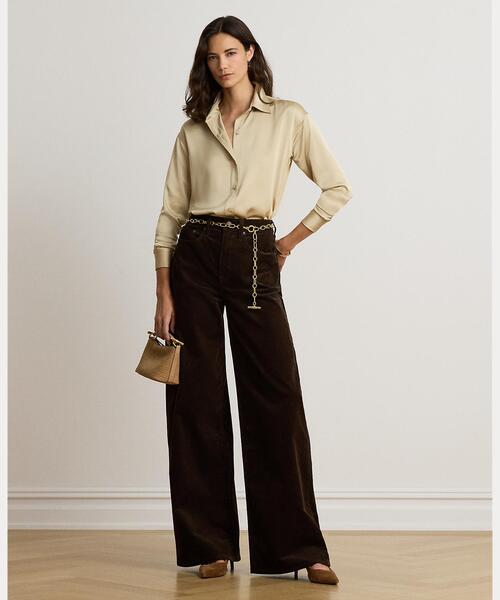 LAUREN RALPH LAUREN（ローレン ラルフ ローレン）の「リラックス フィット サテン シャルムーズ シャツ（シャツ/ブラウス・レディース・ナチュラル・L/XXS/XS/S/M）」の3枚目の写真
