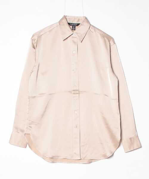 LAUREN RALPH LAUREN（ローレン ラルフ ローレン）の「リラックス フィット サテン シャルムーズ シャツ（シャツ/ブラウス・レディース・ナチュラル・L/XXS/XS/S/M）」の8枚目の写真