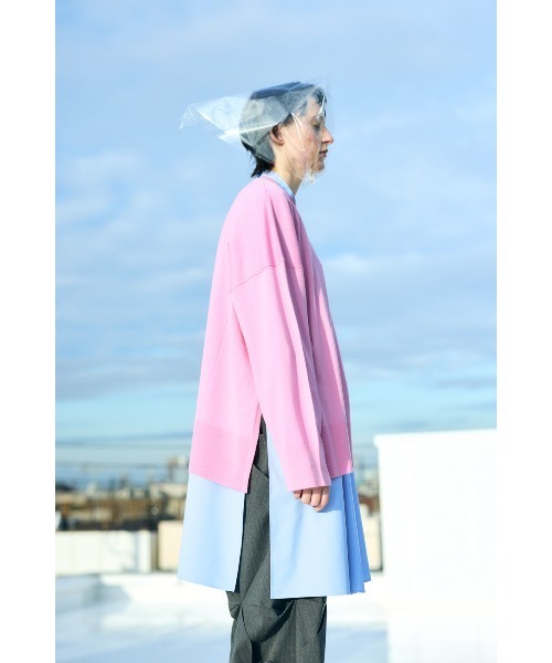 ENFOLD(エンフォルド)の「BOX WIDE PULLOVER(ニット/セーター・レディース・ライム/ピンク/ダークグリーン・38)」の8枚目の写真