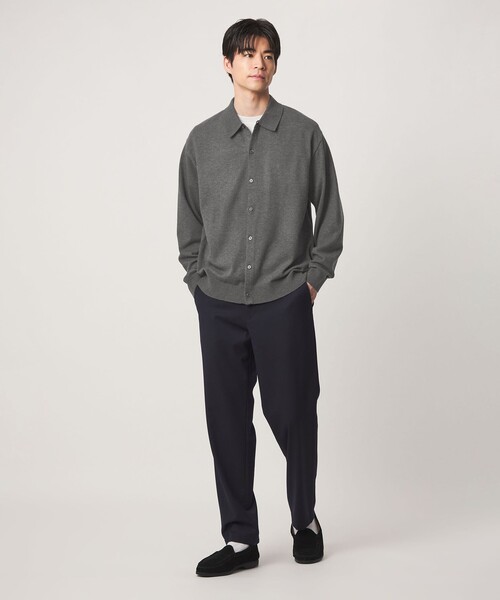 green label relaxing（グリーンレーベルリラクシング）の「【WEB限定】JUST fit ハイゲージ ポロニット カーディガン（カーディガン/ボレロ・メンズ・ブラック/ダークグレー/オリーブ・L/M/XL/S）」の7枚目の写真
