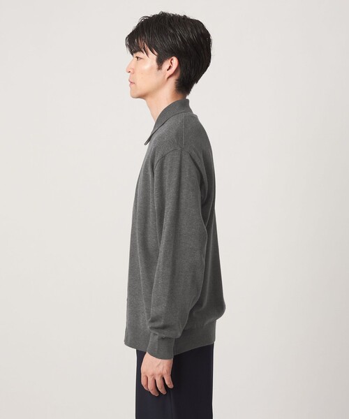 green label relaxing（グリーンレーベルリラクシング）の「【WEB限定】JUST fit ハイゲージ ポロニット カーディガン（カーディガン/ボレロ・メンズ・ブラック/ダークグレー/オリーブ・L/M/XL/S）」の10枚目の写真