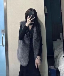 ロングシャギーエコファーベスト