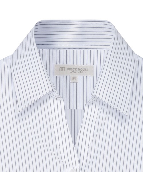 TOKYO SHIRTS(トウキョウシャツ)の「【吸水速乾】【COFREX】 形態安定ノンアイロン スキッパー 長袖ビジネスワイシャツ(ビジネスシャツ・レディース・ブルー・S/M/L/LL/XL)」の3枚目の写真