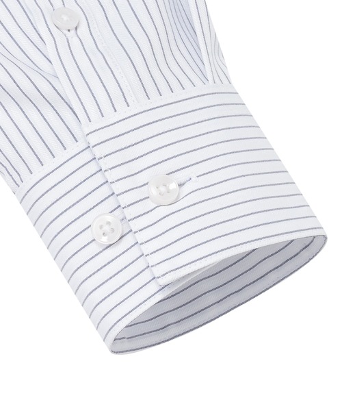 TOKYO SHIRTS(トウキョウシャツ)の「【吸水速乾】【COFREX】 形態安定ノンアイロン スキッパー 長袖ビジネスワイシャツ(ビジネスシャツ・レディース・ブルー・S/M/L/LL/XL)」の4枚目の写真