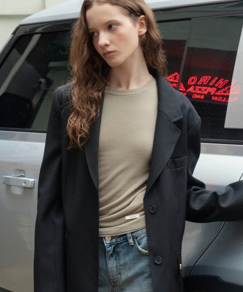 WAARFORWOMAN(ワール・フォー・ウーマン)の「WT-96 マイルドカシミヤTシャツ_カーキ(Tシャツ/カットソー・レディース・その他・FREE)」の3枚目の写真