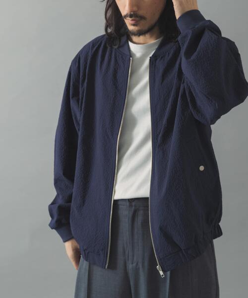 ITEMS URBANRESEARCH（アイテムズ アーバンリサーチ）の「シアサッカー ライトブルゾン（ブルゾン・メンズ・グレー系その他/ブラック/ネイビー・LARGE/MEDIUM）」の3枚目の写真