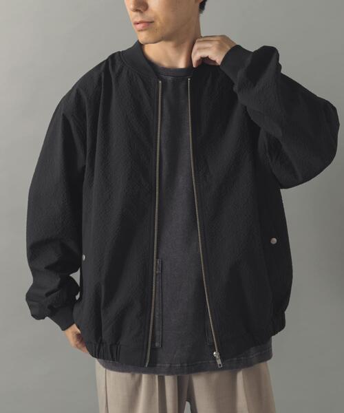 ITEMS URBANRESEARCH（アイテムズ アーバンリサーチ）の「シアサッカー ライトブルゾン（ブルゾン・メンズ・グレー系その他/ブラック/ネイビー・LARGE/MEDIUM）」の7枚目の写真