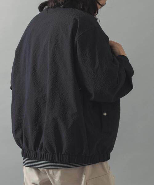 ITEMS URBANRESEARCH（アイテムズ アーバンリサーチ）の「シアサッカー ライトブルゾン（ブルゾン・メンズ・グレー系その他/ブラック/ネイビー・LARGE/MEDIUM）」の10枚目の写真