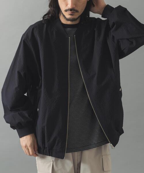 ITEMS URBANRESEARCH（アイテムズ アーバンリサーチ）の「シアサッカー ライトブルゾン（ブルゾン・メンズ・グレー系その他/ブラック/ネイビー・LARGE/MEDIUM）」の12枚目の写真