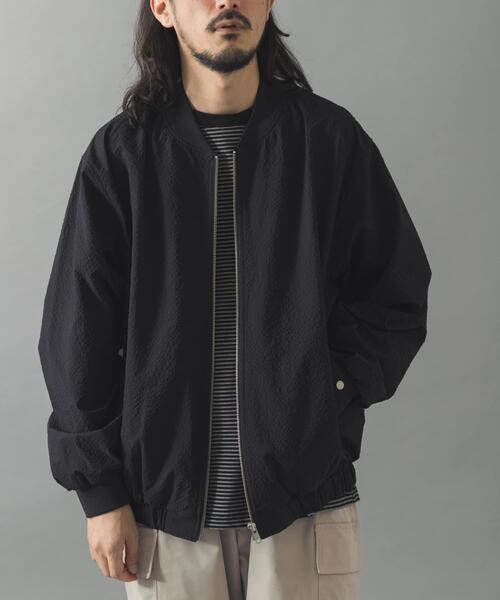 ITEMS URBANRESEARCH（アイテムズ アーバンリサーチ）の「シアサッカー ライトブルゾン（ブルゾン・メンズ・グレー系その他/ブラック/ネイビー・LARGE/MEDIUM）」の13枚目の写真