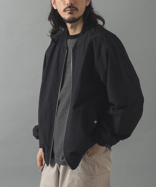 ITEMS URBANRESEARCH（アイテムズ アーバンリサーチ）の「シアサッカー ライトブルゾン（ブルゾン・メンズ・グレー系その他/ブラック/ネイビー・LARGE/MEDIUM）」の14枚目の写真
