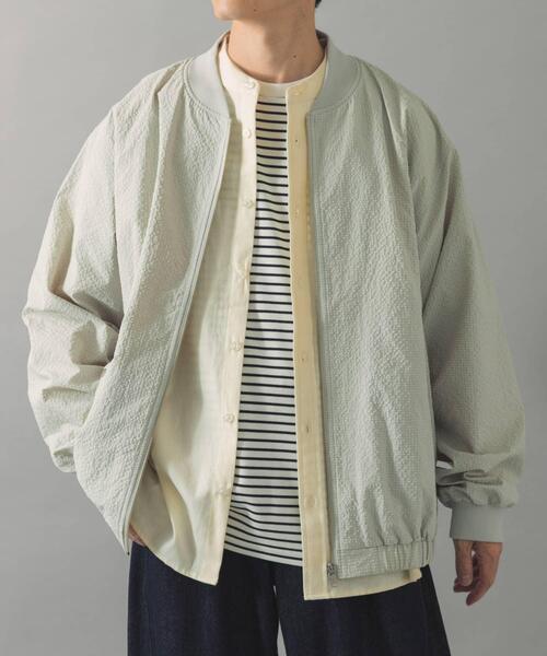 ITEMS URBANRESEARCH（アイテムズ アーバンリサーチ）の「シアサッカー ライトブルゾン（ブルゾン・メンズ・グレー系その他/ブラック/ネイビー・LARGE/MEDIUM）」の22枚目の写真