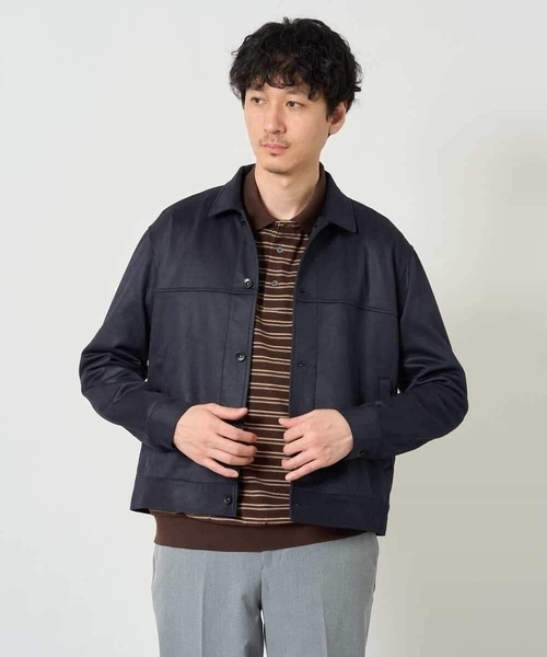 a.v.v（アーヴェヴェ）の「【イージーケア/洗濯機で洗える/2WAYストレッチ】カルゼスエードブルゾン（ブルゾン・メンズ・チャコールグレー/ベージュ/カーキ・48/46/50）」の19枚目の写真
