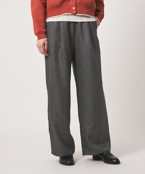 A DAY IN THE LIFE UNITED ARROWS(アデイインザライフユナイテッドアローズ)の「ツイードライク タックワイドパンツ ‐ウォッシャブル‐<A DAY IN THE LIFE>(その他パンツ・レディース・モカ/ダークグレー/コバルトブルー/その他1・S/M)」の1枚目の写真