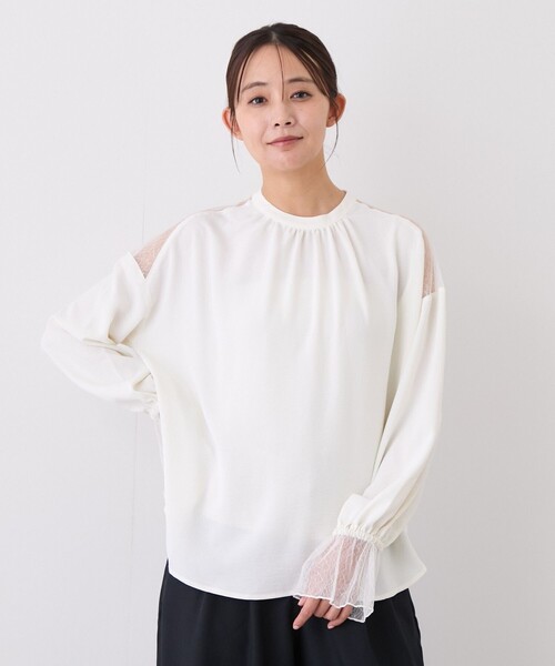 Jayro(ジャイロ)の「レース使いブラウス(シャツ/ブラウス・レディース・ネイビー/ベージュ/ブラック/ホワイト系その他・M)」の14枚目の写真